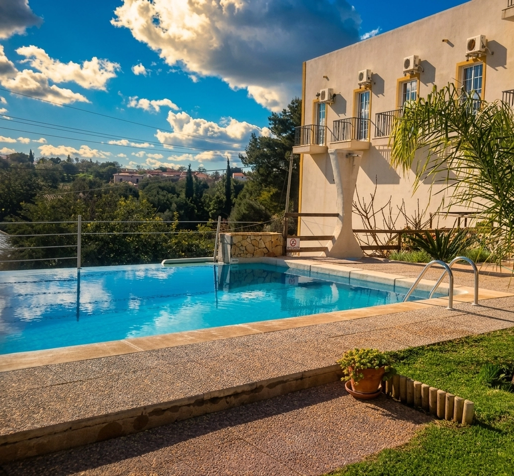 Golda Sol - piscina exterior com vista sobre o campo algarvio
